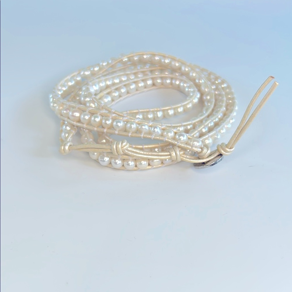 Victoria Emerson Boho Cream Pearl Wrap Bracelet